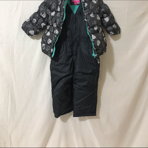 PINK PLATINUM Girl 
POLKA GRID 2-PIECE SNOWSUIT - Picture 3 of 11